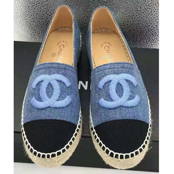 Chanel Women Espadrilles Denim Blue & Black (2)