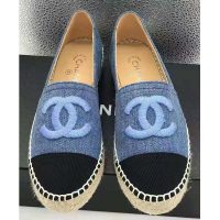 Chanel Women Espadrilles Denim Blue & Black