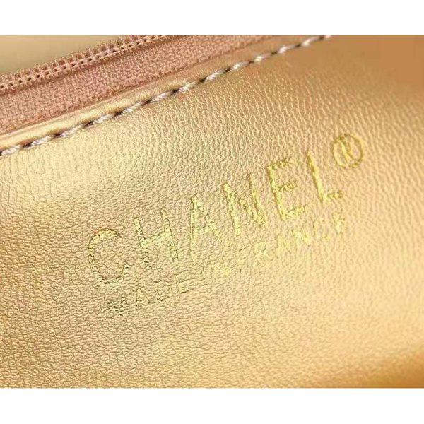 Chanel Women Flap Bag Shiny Lambskin & Gold-Tone Metal Yellow (5)