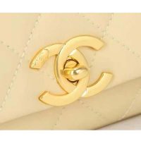 Chanel Women Flap Bag Shiny Lambskin & Gold-Tone Metal Yellow