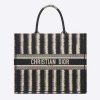 Dior Women Book Tote Blue D-Stripes 'Christian Dior' Embroidery