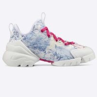 Dior Women D-Connect Sneaker Blue Technical Fabric with Dior Around the World Print