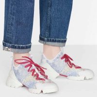 Dior Women D-Connect Sneaker Blue Technical Fabric with Dior Around the World Print