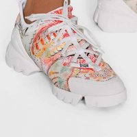 Dior Women D-Connect Sneaker White Technical Fabric with Dior In Heart Lights Print (8)