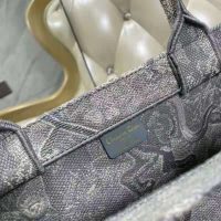 Dior Women Dior Book Tote Gray Toile De Jouy Reverse Embroidery