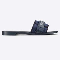 Dior Women Dio(r) Evolution Slide Denim Blue Camouflage Technical Fabric