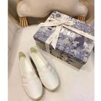 Dior Women Dior Granville Espadrille Gray Dior Oblique Embroidered Cotton