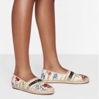 Dior Women Dior Granville Espadrille Multicolor Cotton with Dior Hibiscus Embroidery