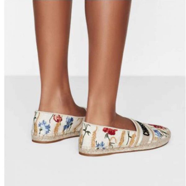 Dior Women Dior Granville Espadrille Multicolor Cotton with Dior Hibiscus Embroidery (3)