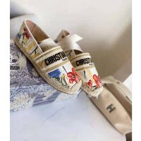 Dior Women Dior Granville Espadrille Multicolor Cotton with Dior Hibiscus Embroidery