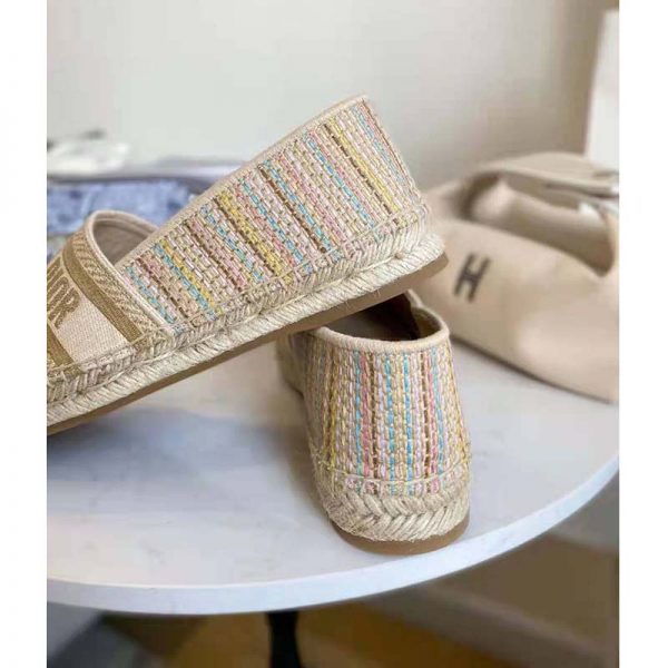 Dior Women Dior Granville Espadrille Multicolor Dior Or Metallic Thread Embroidered Cotton (5)