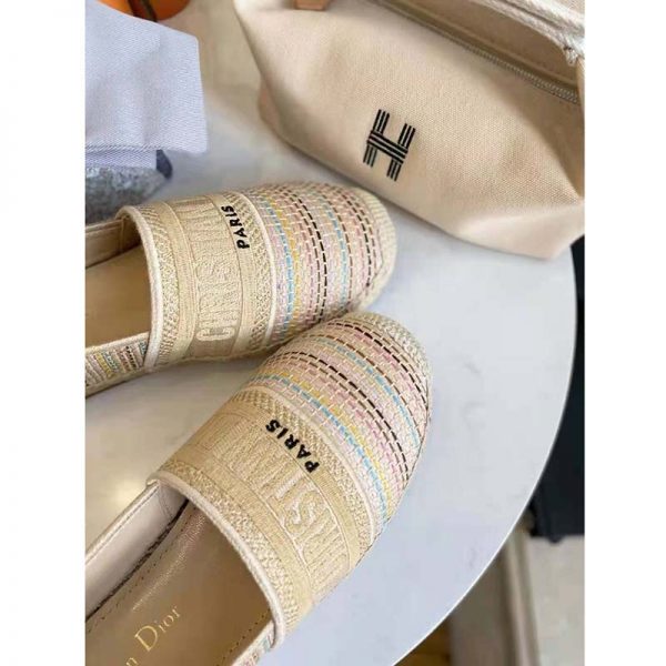 Dior Women Dior Granville Espadrille Multicolor Dior Or Metallic Thread Embroidered Cotton (6)