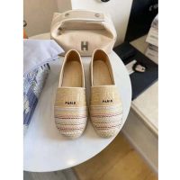 Dior Women Dior Granville Espadrille Multicolor Dior Or Metallic Thread Embroidered Cotton