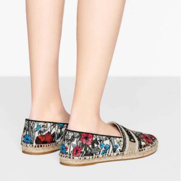 Dior Women Dior Granville Espadrille Multicolor Mille Fleurs Embroidered Cotton (3)