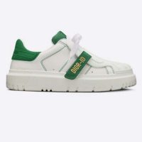 Dior Women Dior-ID Sneaker White and Green Calfskin and Rubber (1)