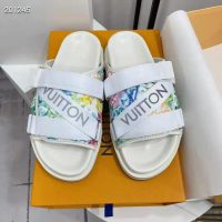 Louis Vuitton LV Unisex Honolulu Mule White Pastel Monogram Textile