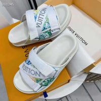 Louis Vuitton LV Unisex Honolulu Mule White Pastel Monogram Textile