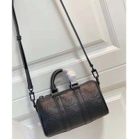 Louis Vuitton Men City Keepall in Black Monogram Seal Leather