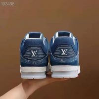 Louis Vuitton Unisex LV Trainer Sneaker Blue Monogram Denim Flowers Rubber LV Initials