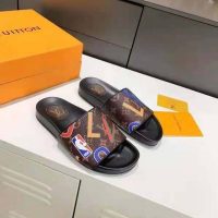 Louis Vuitton Unisex Waterfront Mule Ebene Monogram Rubber Fully Waterproof