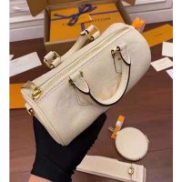 Louis Vuitton Women Papillon BB Carryall Bag Bouton Cream Saffron Embossed Grained Cowhide Leather