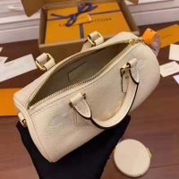 Louis Vuitton Women Papillon BB Carryall Bag Bouton Cream Saffron Embossed Grained Cowhide Leather