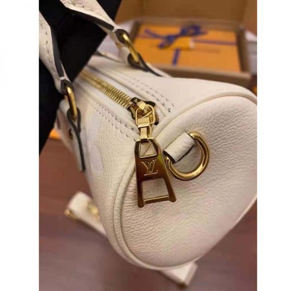 Louis Vuitton Women Papillon BB Carryall Bag Bouton Cream Saffron Embossed Grained Cowhide Leather (8)