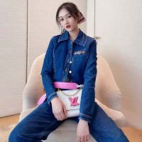 Louis Vuitton Women Retro Organic Cotton Denim Jacket Regular Fit