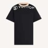 Louis Vuitton Women Vuittamins Cotton Jersey T-Shirt LV Circle Black Regular Fit