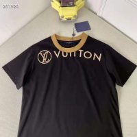 Louis Vuitton Women Vuittamins Cotton Jersey T-Shirt LV Circle Black Regular Fit