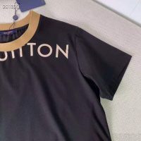 Louis Vuitton Women Vuittamins Cotton Jersey T-Shirt LV Circle Black Regular Fit