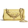 Chanel Women Flap Bag Shiny Lambskin & Gold-Tone Metal Yellow