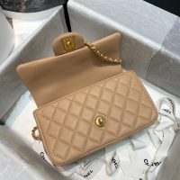 Chanel Women Mini Flap Bag with Top Handle Lambskin & Gold-Tone Metal Sandy