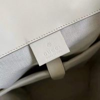 Gucci GG Unisex GG Embossed Backpack White GG Embossed Leather