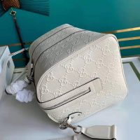 Gucci GG Unisex GG Embossed Duffle Bag White GG Embossed Leather