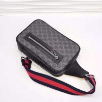 Gucci GG Women GG Black Belt Bag Black Grey Soft GG Supreme