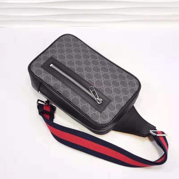 Gucci GG Women GG Black Belt Bag Black Grey Soft GG Supreme (10)