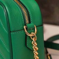 Gucci GG Women GG Marmont Small Shoulder Bag Bright Green Diagonal Matelassé