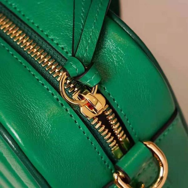 Gucci GG Women GG Marmont Small Shoulder Bag Bright Green Diagonal Matelassé (12)