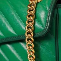 Gucci GG Women GG Marmont Small Shoulder Bag Bright Green Diagonal Matelassé Leather