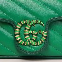 Gucci GG Women GG Marmont Super Mini Bag Bright Green Diagonal Matelassé Leather