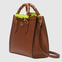 Gucci GG Women Gucci Diana Small Tote Bag Double G Brown Leather