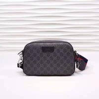 Gucci Unisex GG Black Shoulder Bag Black Grey GG Supreme Canvas
