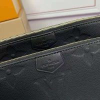 Louis Vuitton LV Unisex Black Multi Pochette Accessoires Embossed Supple Grained Cowhide