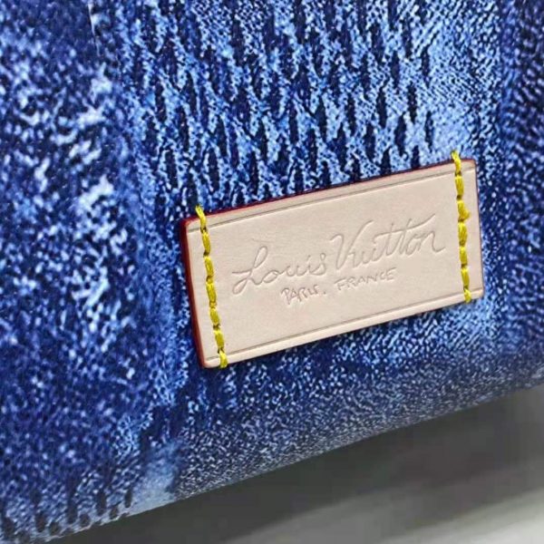 Louis Vuitton LV Unisex Discovery Backpack Ocean Blue Damier Salt Canvas Cowhide Leather (22)