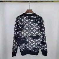 Louis Vuitton LV Men Distressed Monogram Crewneck Grey Merino Wool