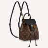 Louis Vuitton LV Unisex Montsouris BB Backpack Black Monogram Coated Canvas Cowhide Leather