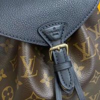 Louis Vuitton LV Unisex Montsouris BB Backpack Black Monogram Coated Canvas Cowhide Leather