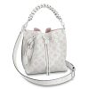 Louis Vuitton LV Unisex Muria Bucket Bag Snow White Mahina Perforated Calf Leather