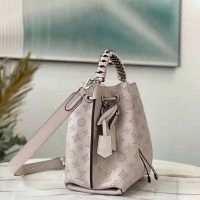 Louis Vuitton LV Unisex Muria Bucket Bag Snow White Mahina Perforated Calf Leather